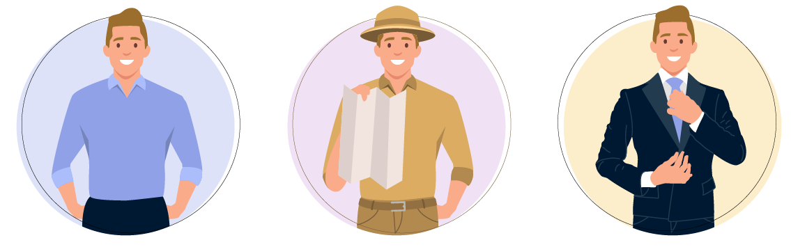 Original flat design self-portraits