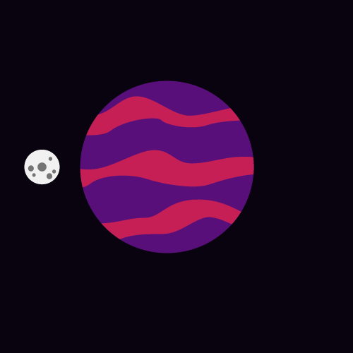 Planet with orbiting moon